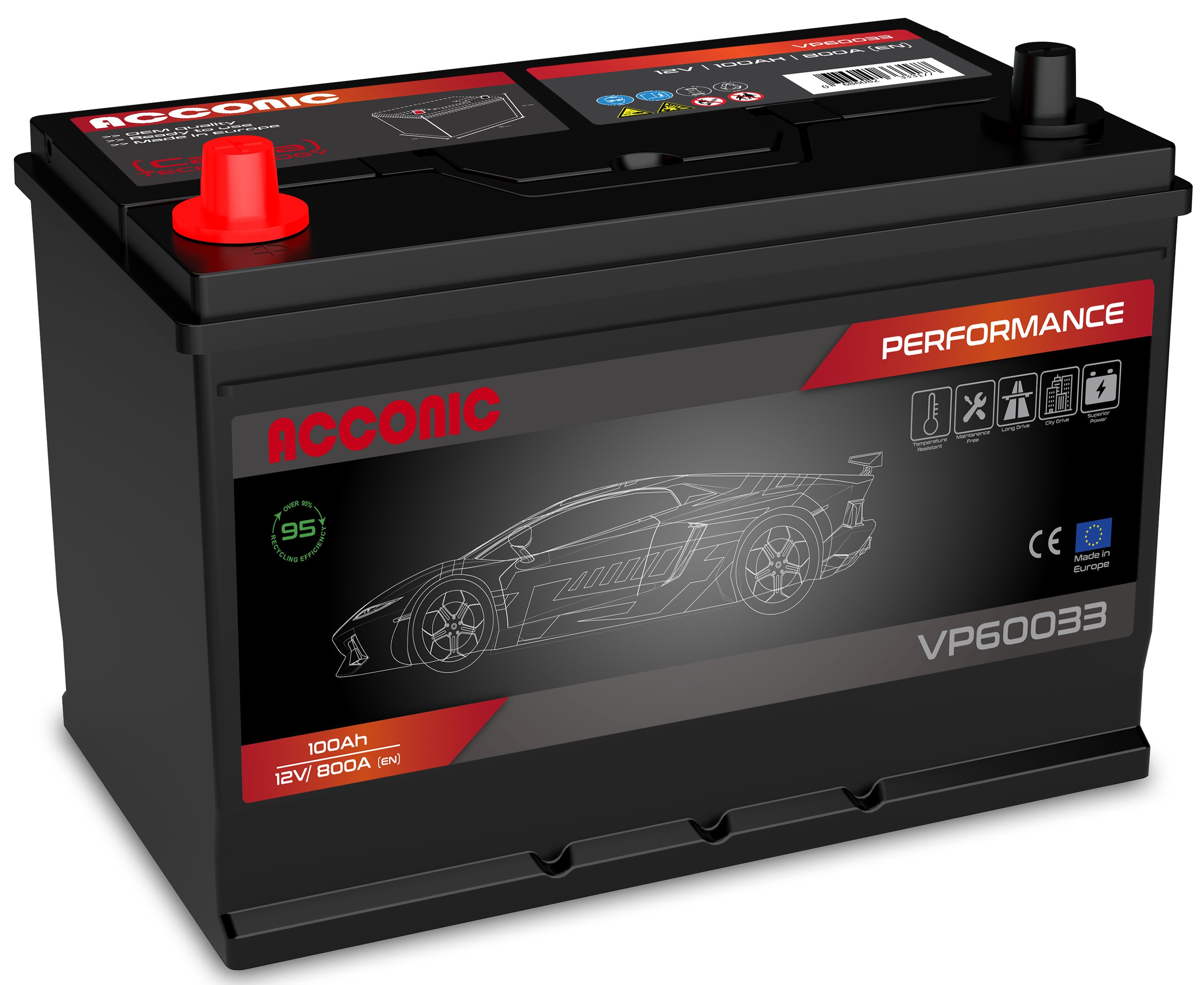 ACCONIC VP60033 Performance 100Ah Autobatterie 595 405 083