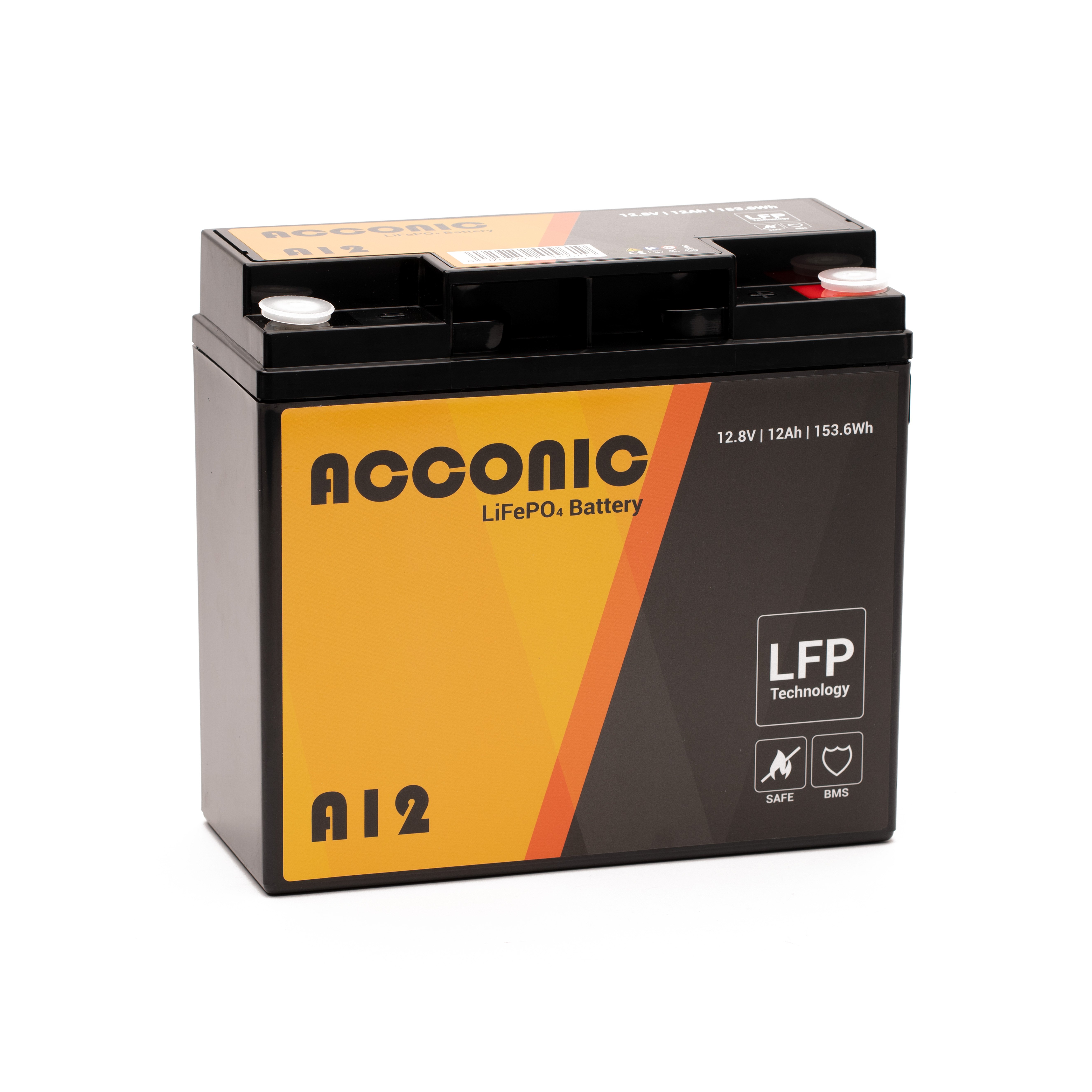 Acconic A12 LiFePO4 12V lithium supply battery 12Ah (VAT Exempt)