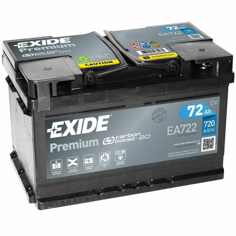 Exide EA722 Premium Carbon Boost 72Ah Autobatterie 574 402 075