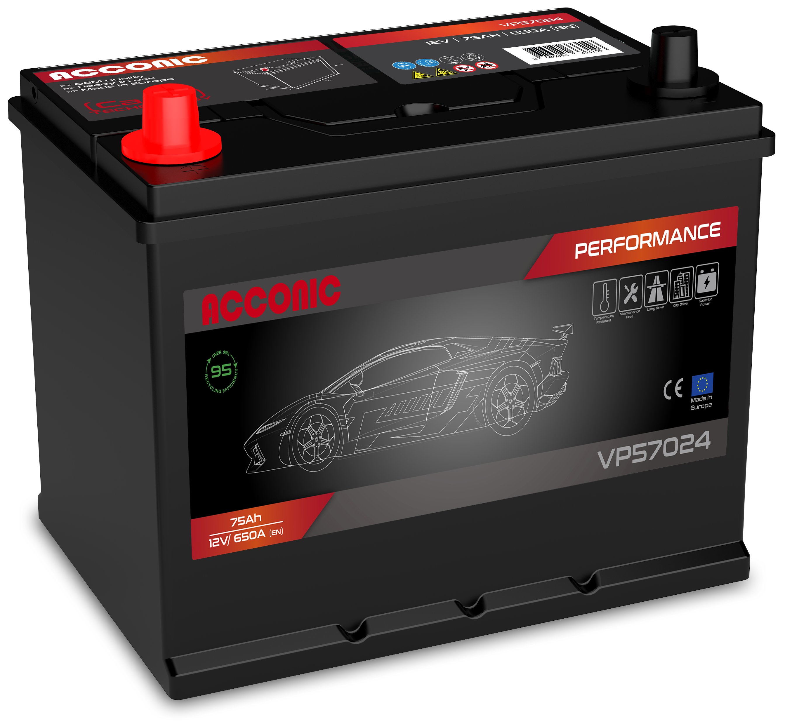 Voltima VP57024 Perfomance 75Ah car battery 570 413 063
