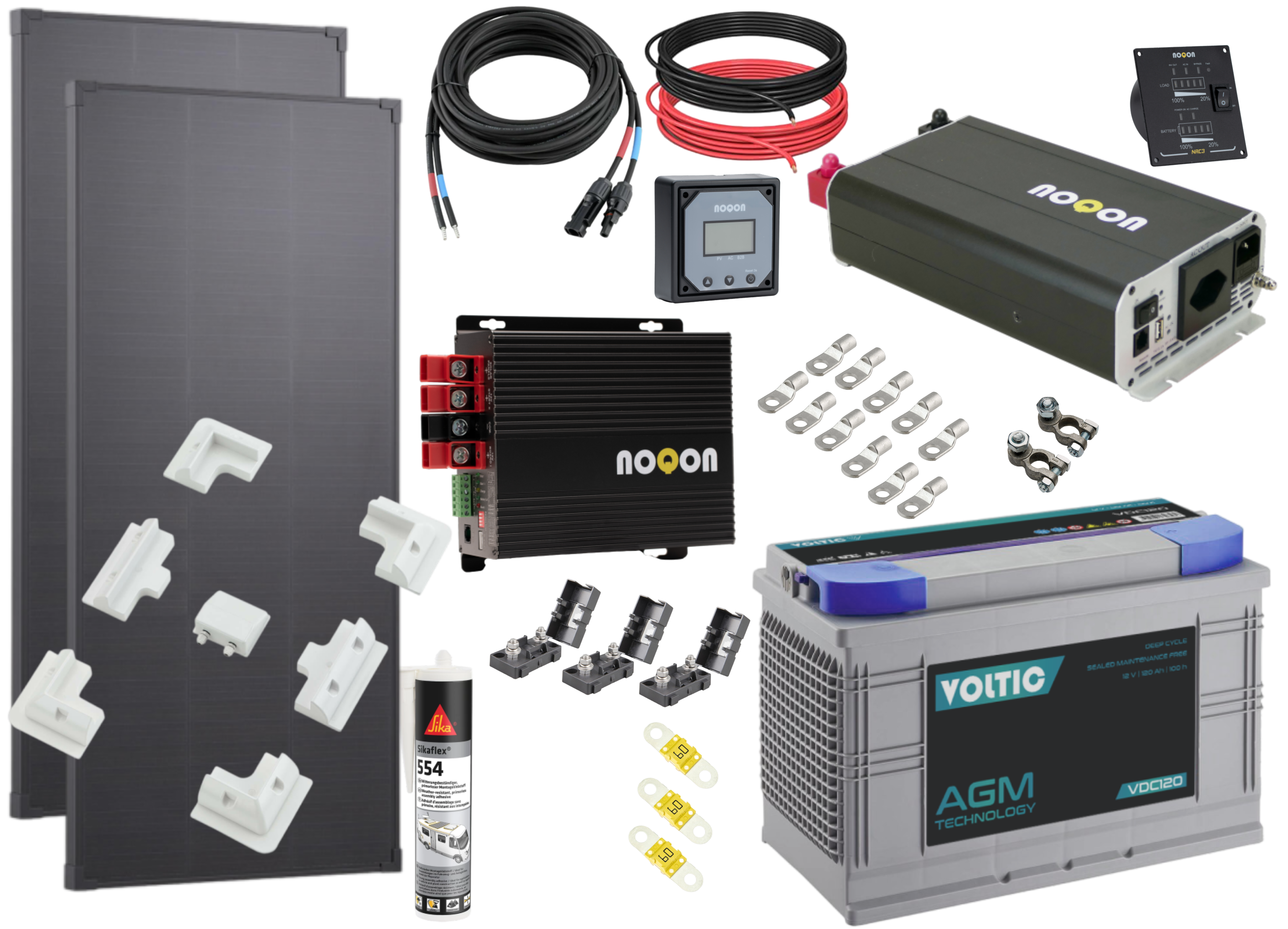 Motorhome COMPLETE set with AGM battery - MEDIUM Motorhome COMPLETE set with AGM battery - MEDIUM
