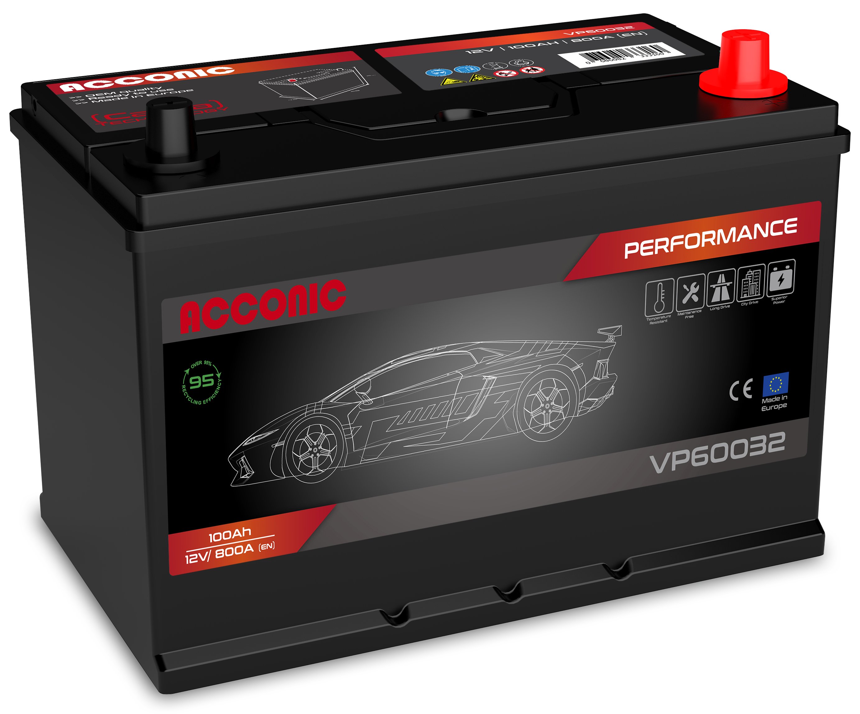 ACCONIC VP60032 Performance 100Ah Autobatterie 595 404 083