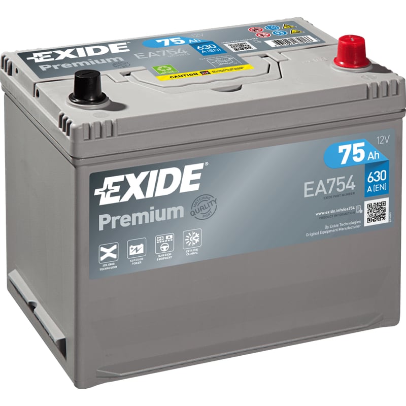 Exide EA754 Premium 75Ah car battery 570 412 063