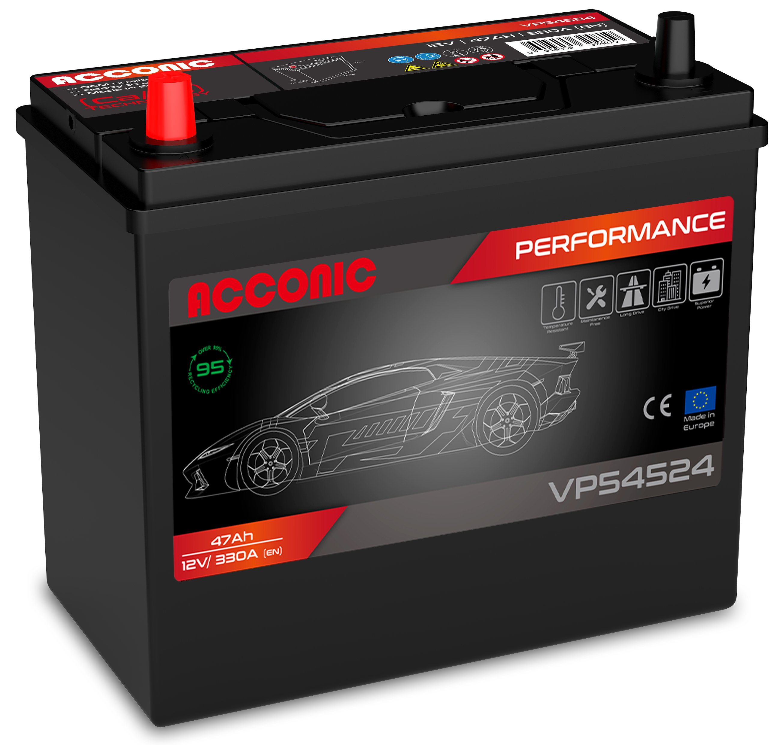 Voltima VP54524 Perfomance 47Ah car battery 545 158 033