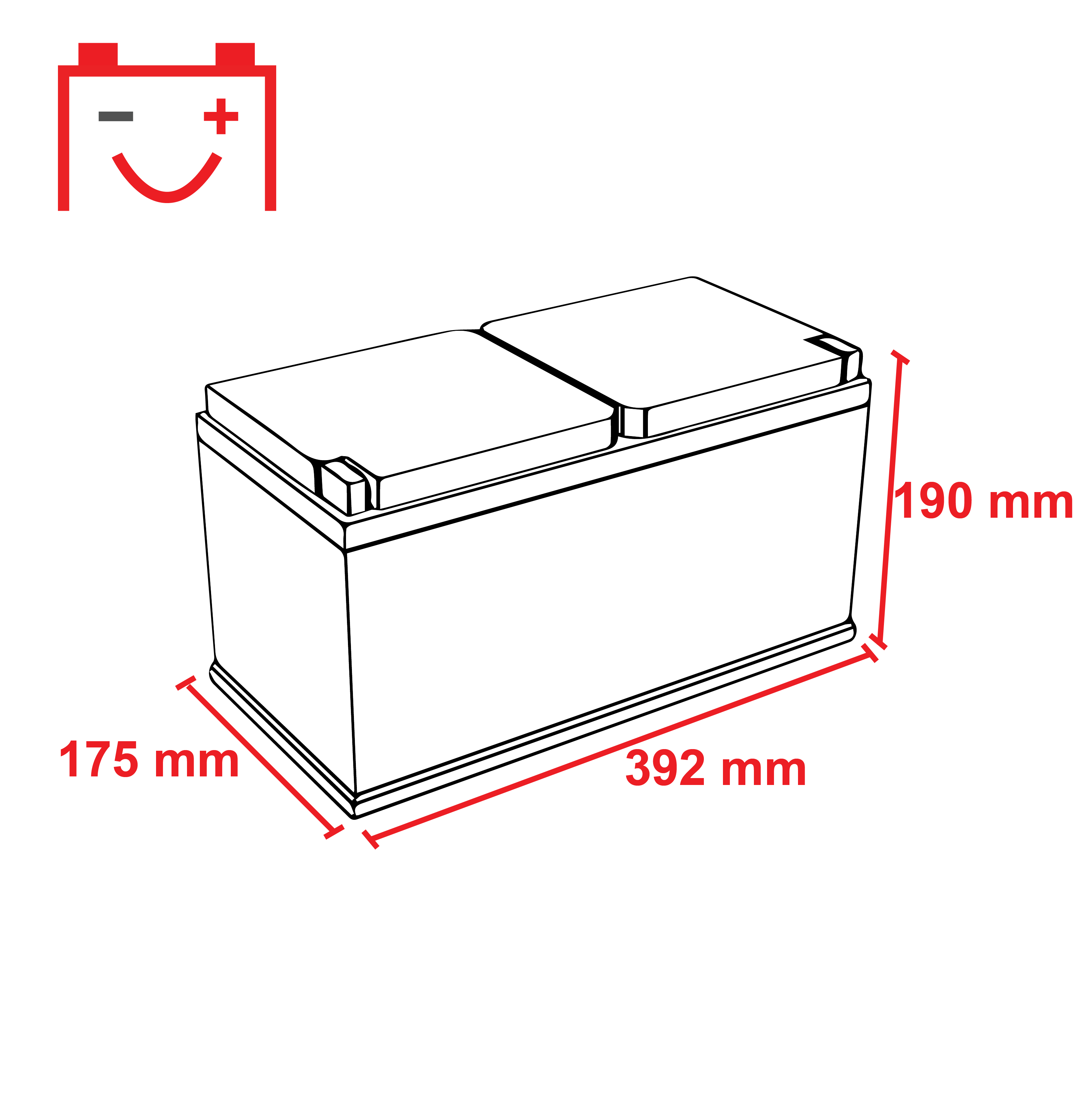 392x175x190mm-01 Exide EK1050 AGM 105Ah Autobatterie 605 901 095