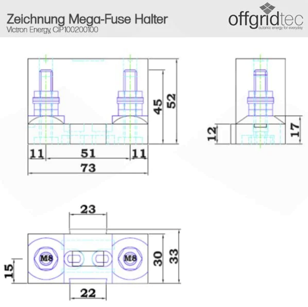 Victron BusBar 5 Megafuse Hochstrom-Sammelschiene CIP100400060 (Umsatzsteuerbefreit) Victron BusBar 5 Megafuse Hochstrom-Sammelschiene CIP100400060 (Umsatzsteuerbefreit)