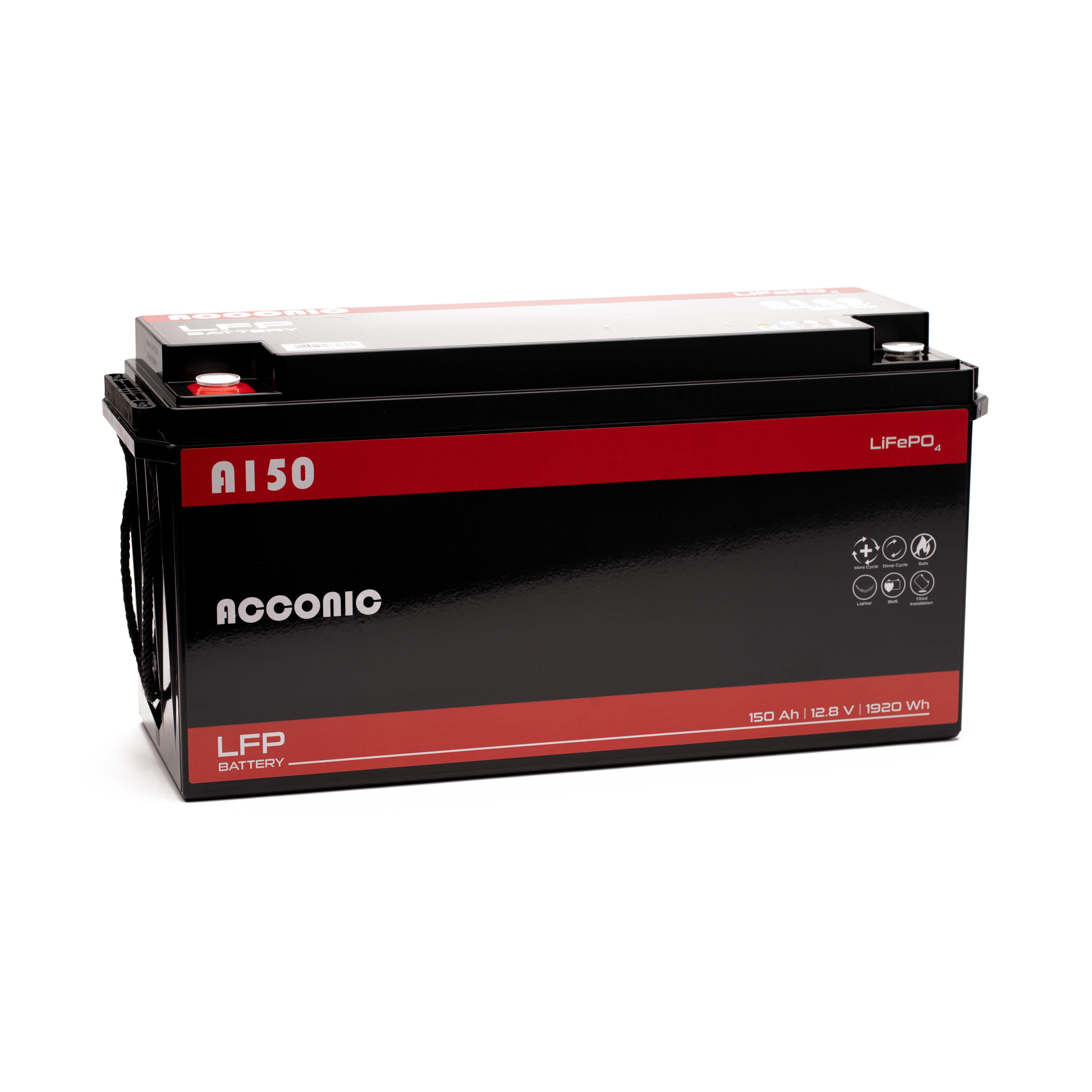 Acconic A150 LiFePO4 12V Lithium Versorgungsbatterie 150Ah
