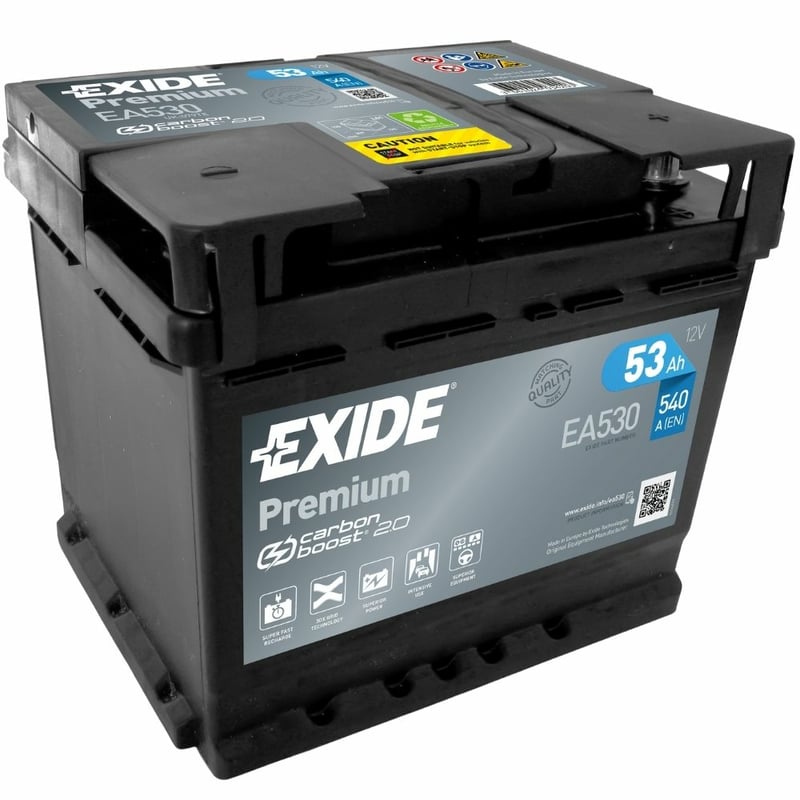 Exide EA530 Premium Carbon Boost 53Ah car battery 554 400 053