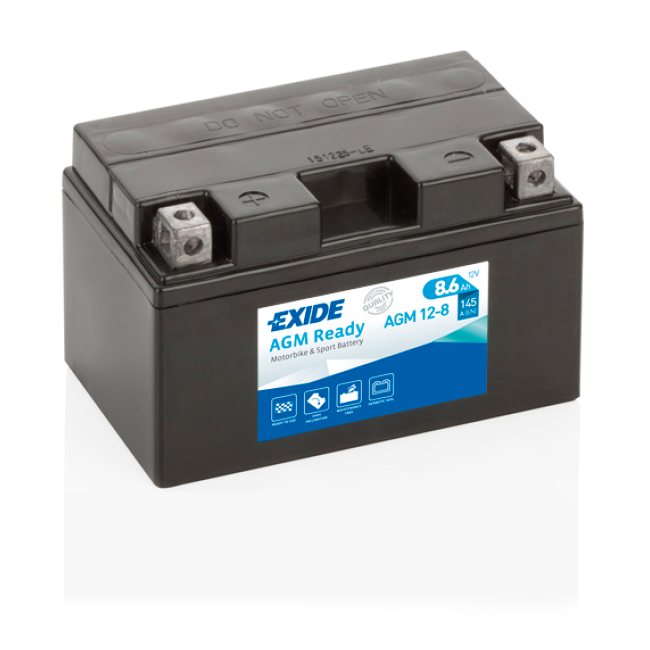 Exide AGM Ready AGM12-8 YTZ10-BS Motorradbatterie 9Ah (DIN 50615)