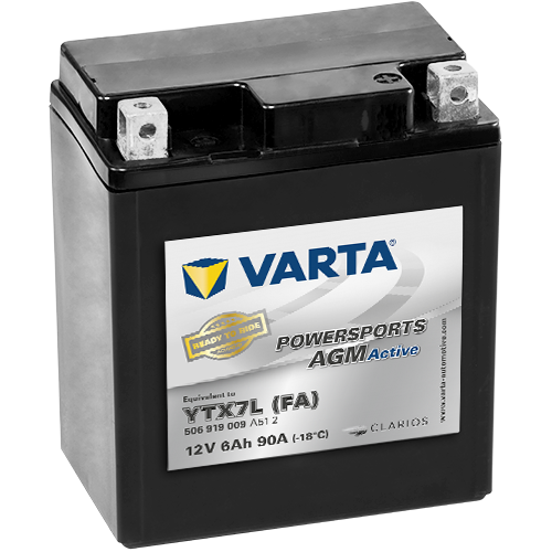 506919009_YTX7L_FA VARTA Powersports AGM ACTIVE YTX7L-BS 6Ah motorcycle battery 12V (DIN 50614)