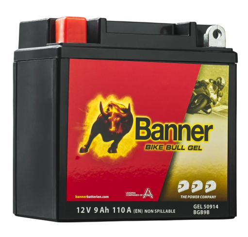 Banner BGB9B Bike Bull GEL 50914 9Ah Motorradbatterie GB9B (DIN 50914)