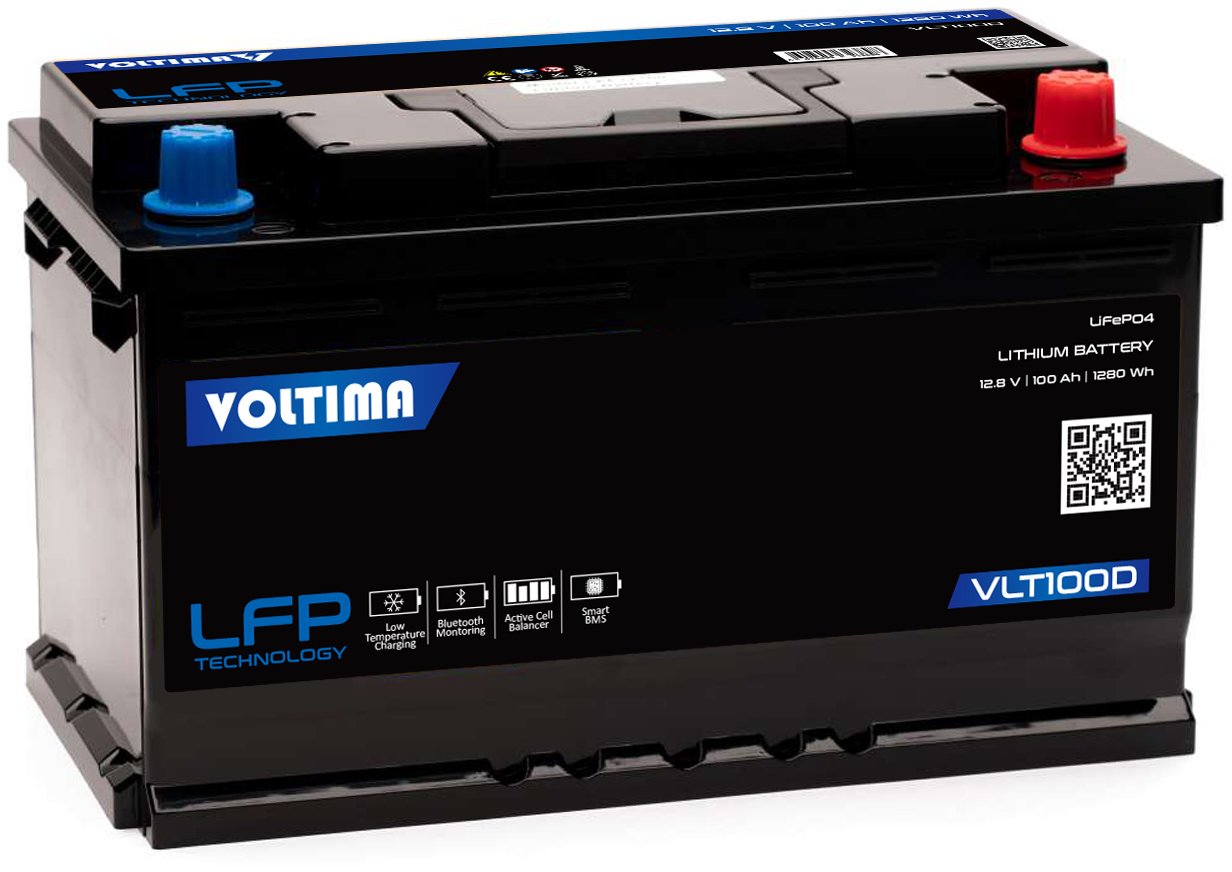 Voltima VLT100D LiFePO4 12V Lithium Versorgungsbatterie 100Ah DIN