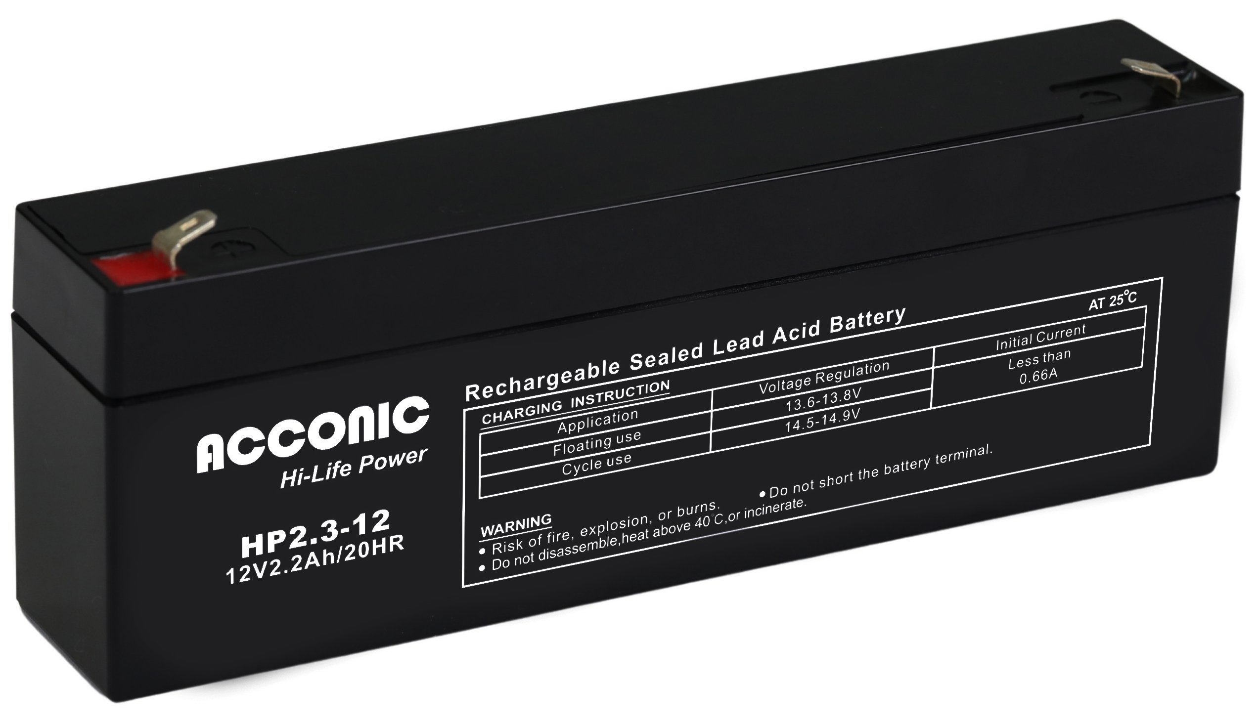 Acconic HP2.3-12 Hi-Life Power AGM 12V 2.3Ah USV-Batterie