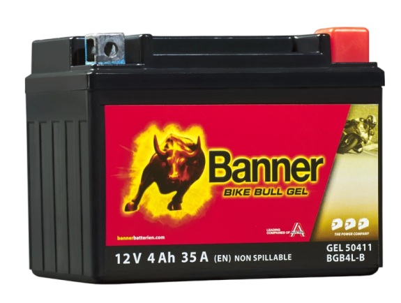 Banner BGB4L-B Bike Bull GEL 50411 4Ah Motorradbatterie YB4L-B (DIN 50411)