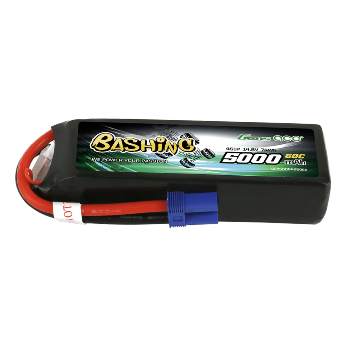 Gens ace Bashing 5000mAh 14.8V 4S1P 60C Lipo Batterie mit EC5 Stecker Gens ace Bashing 5000mAh 14.8V 4S1P 60C Lipo Batterie mit EC5 Stecker