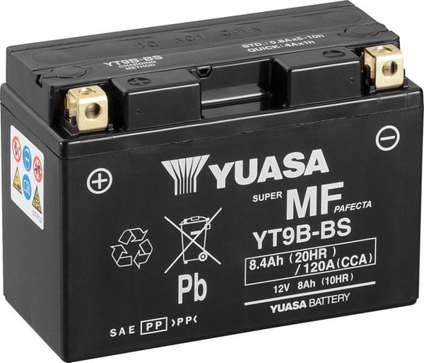 Yuasa YT9B AGM 8Ah Motor cycle battery (DIN 50801) YT9B-BS YT9B-4 Yuasa YT9B AGM 8Ah Motor cycle battery (DIN 50801) YT9B-BS YT9B-4