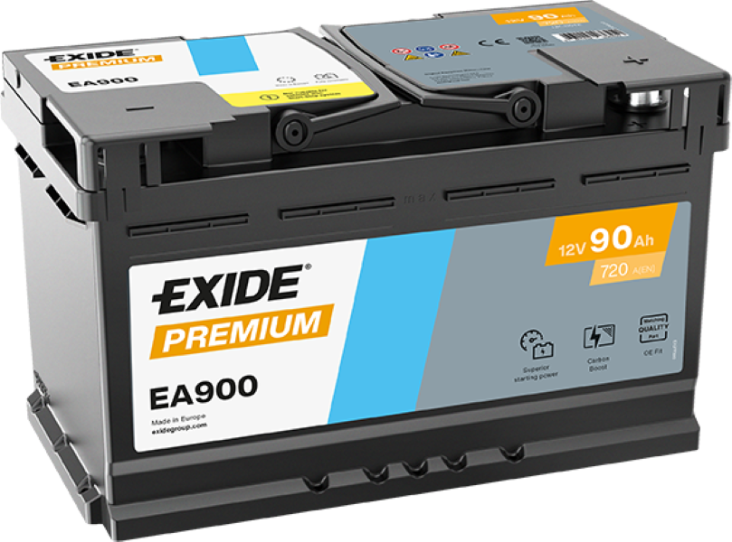 Exide EA900 Premium Carbon Boost 90Ah Autobatterie 585 400 080 Exide EA900 Premium Carbon Boost 90Ah Autobatterie 585 400 080