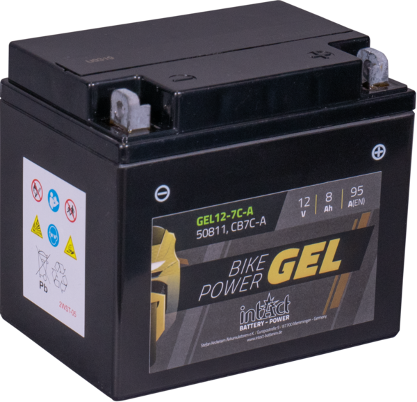 Intact GEL12-7C-A Bike-Power GEL 8Ah Motorradbatterie (DIN 50811) YB7C-A Intact GEL12-7C-A Bike-Power GEL 8Ah Motorradbatterie (DIN 50811) YB7C-A
