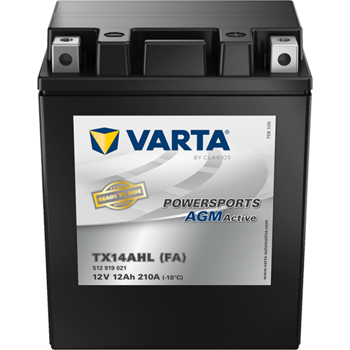 VARTA Powersports AGM ACTIVE YTX14AHL-BS 12Ah Motorradbatterie 12V (512919021)