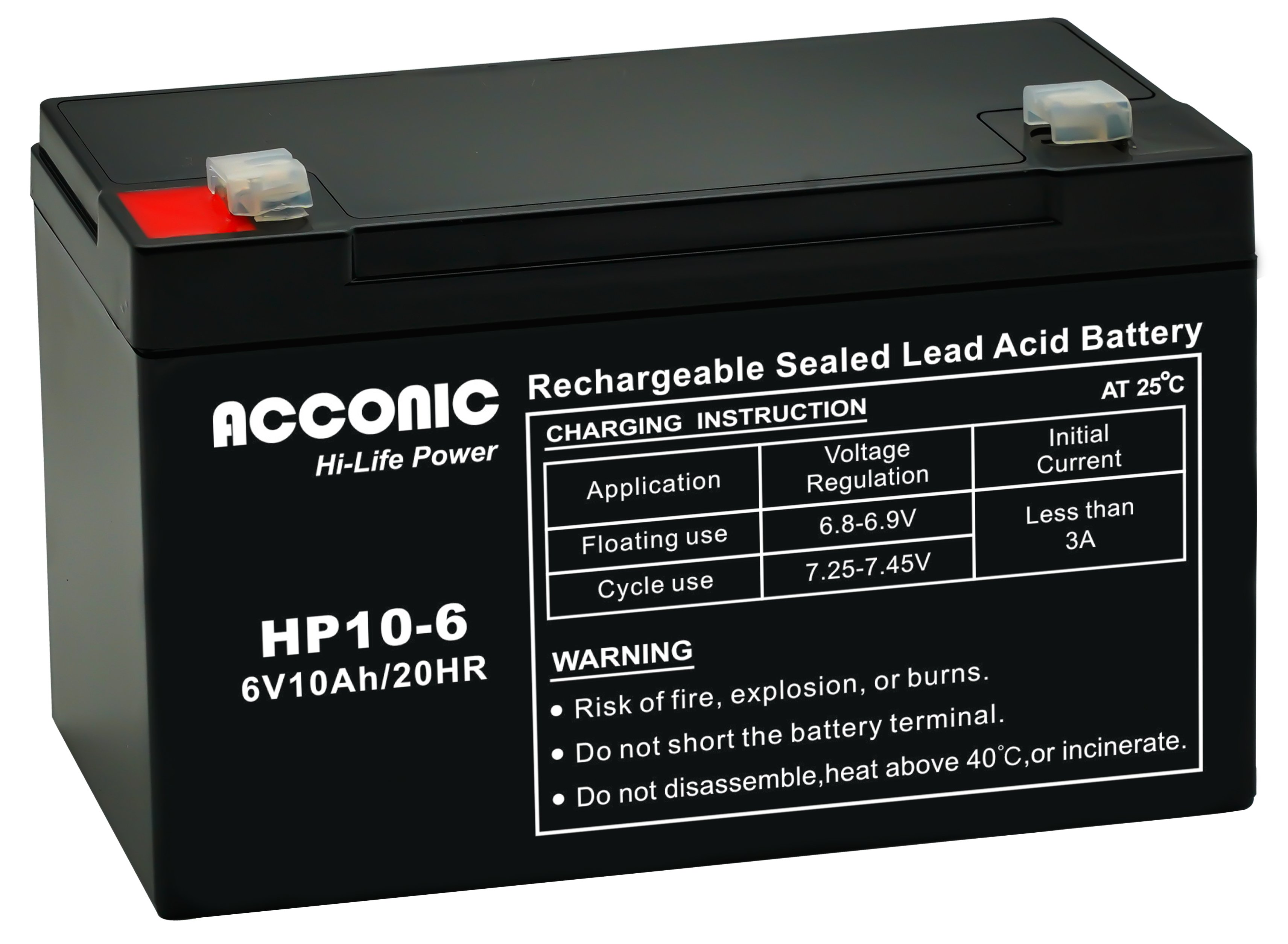 Acconic HP10-6 Hi-Life Power AGM 6V 10Ah USV-Batterie