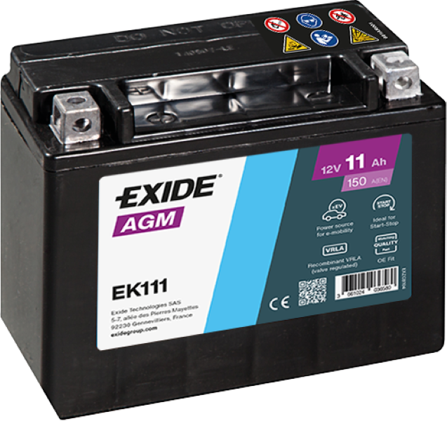 Exide Start-Stop Auxiliary EK111 11Ah AGM Stützbatterie