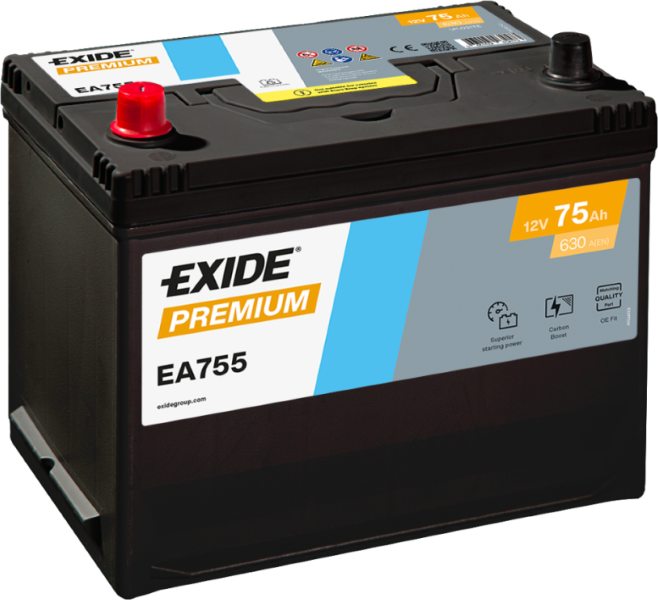 Exide EA755 Premium 75Ah Autobatterie 570 413 063 Exide EA755 Premium 75Ah Autobatterie 570 413 063