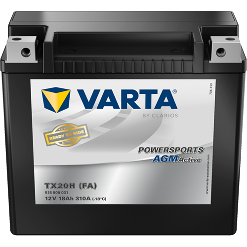 VARTA Powersports AGM ACTIVE TX20H (FA) YTX20H-BS 18Ah Motorradbatterie 12V (518909031)