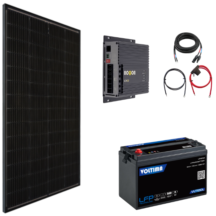 Solaranlage 200W Basic-Set MEDIUM - mit Lithium Batterie Solaranlage 200W Basic-Set MEDIUM - mit Lithium Batterie