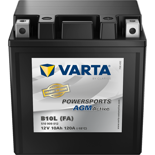 VARTA Powersports AGM ACTIVE B10L (FA) YB10L-BS 10Ah Motorradbatterie 12V (510909012)