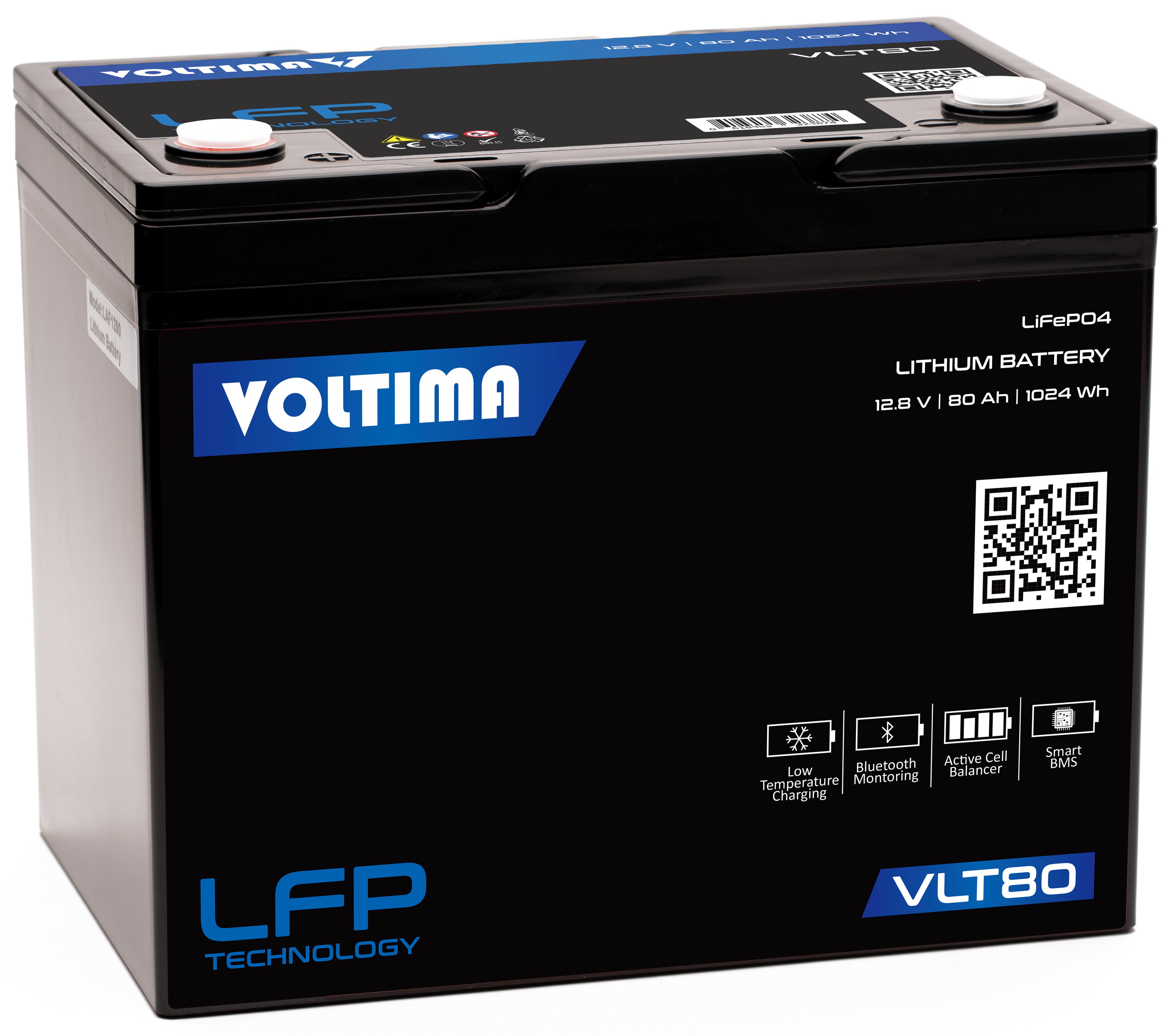 Voltima VLT80 LiFePO4 12V Lithium Versorgungsbatterie 80Ah