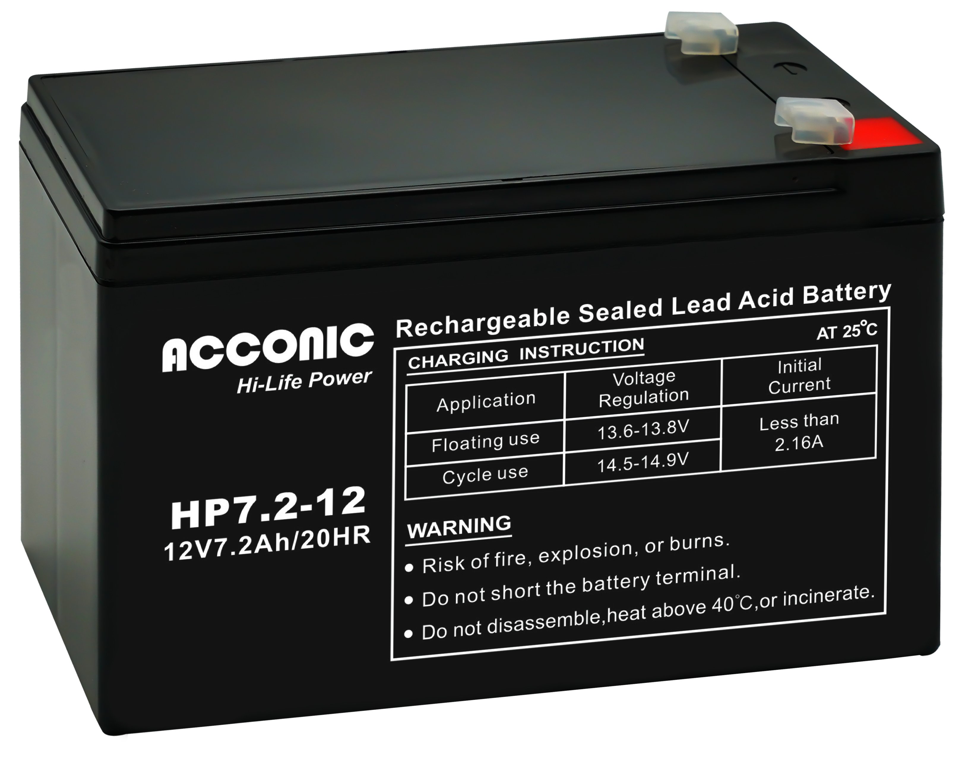 Acconic HP7.2-12 Hi-Life Power AGM 12V 7.2Ah USV-Batterie Acconic HP7.2-12 Hi-Life Power AGM 12V 7.2Ah USV-Batterie