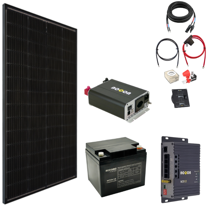 Solaranlage 50W Komplett-Set EXTRA SMALL - mit AGM Batterie Solaranlage 50W Komplett-Set EXTRA SMALL - mit AGM Batterie