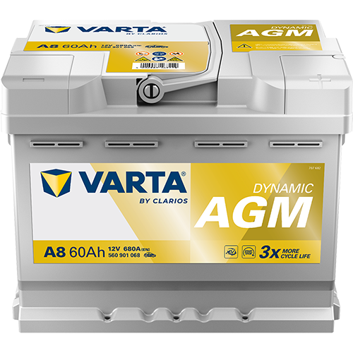 Varta A8 (D52) Dynamic AGM 560 901 068 Autobatterie 60Ah (Silver Dynamic ) Varta A8 (D52) Dynamic AGM 560 901 068 Autobatterie 60Ah (Silver Dynamic )
