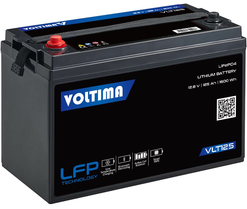 Voltima VLT125 12V LiFePO4 Lithium Versorgungsbatterie 125Ah mit App Voltima VLT125 12V LiFePO4 Lithium Versorgungsbatterie 125Ah mit App
