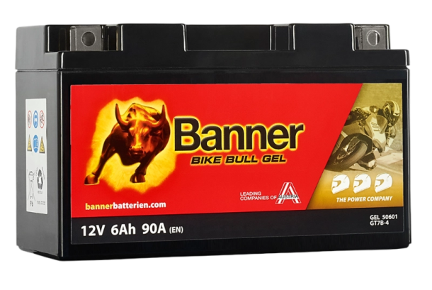 Banner BGT7B-4 Bike Bull GEL 50601 6Ah Motorradbatterie YT7B-BS (DIN 50719)