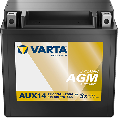 Varta AUX14 DYNAMIC AGM 513 106 020 Stützbatterie 13Ah (Silver Auxiliary)