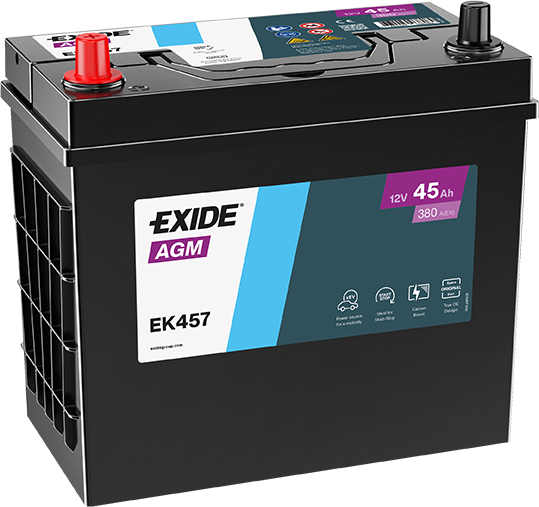 Exide EK457 AGM 45Ah Autobatterie Exide EK457 AGM 45Ah Autobatterie