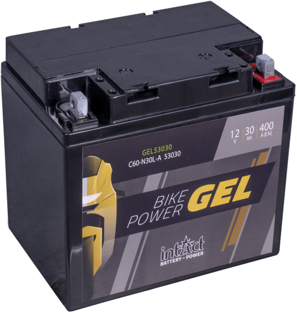Intact GEL53030 Bike-Power GEL 30Ah Motorradbatterie (DIN 53030) C60-N30L-A