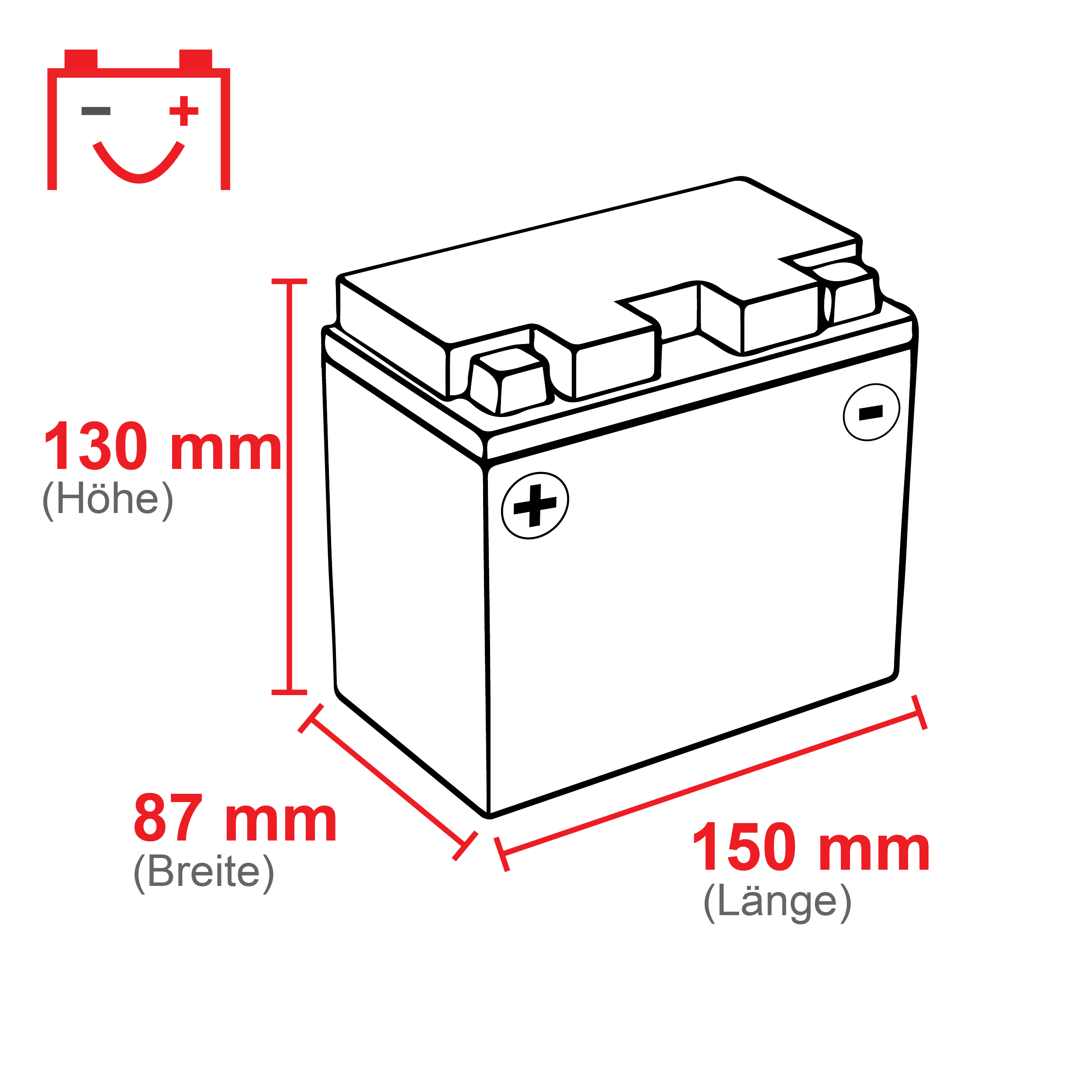 VOLTIC Sportivo AGM YTX12-BS Motorradbatterie 10Ah 12V (DIN 51012)