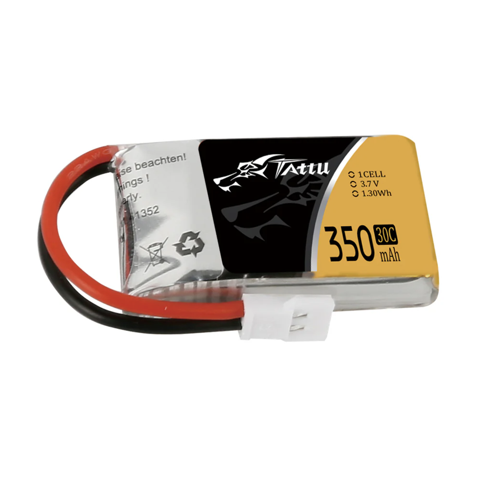 Tattu 350mAh 3.7V 30C 1S1P Lipo Battery Pack with Molex Plug Tattu 350mAh 3.7V 30C 1S1P Lipo Battery Pack with Molex Plug