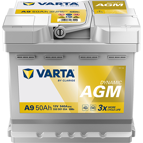 Varta A9 Dynamic AGM xEV 550 901 054 Autobatterie 50Ah (Silver Dynamic) Varta A9 Dynamic AGM xEV 550 901 054 Autobatterie 50Ah (Silver Dynamic)