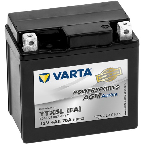 504909007_YTX5L_FA VARTA Powersports AGM ACTIVE YTX5L-BS 4Ah motorcycle battery 12V (DIN 50412)