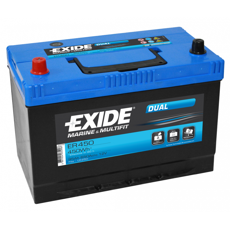 Exide ER450 Dual 95Ah Marinebatterie 450Wh