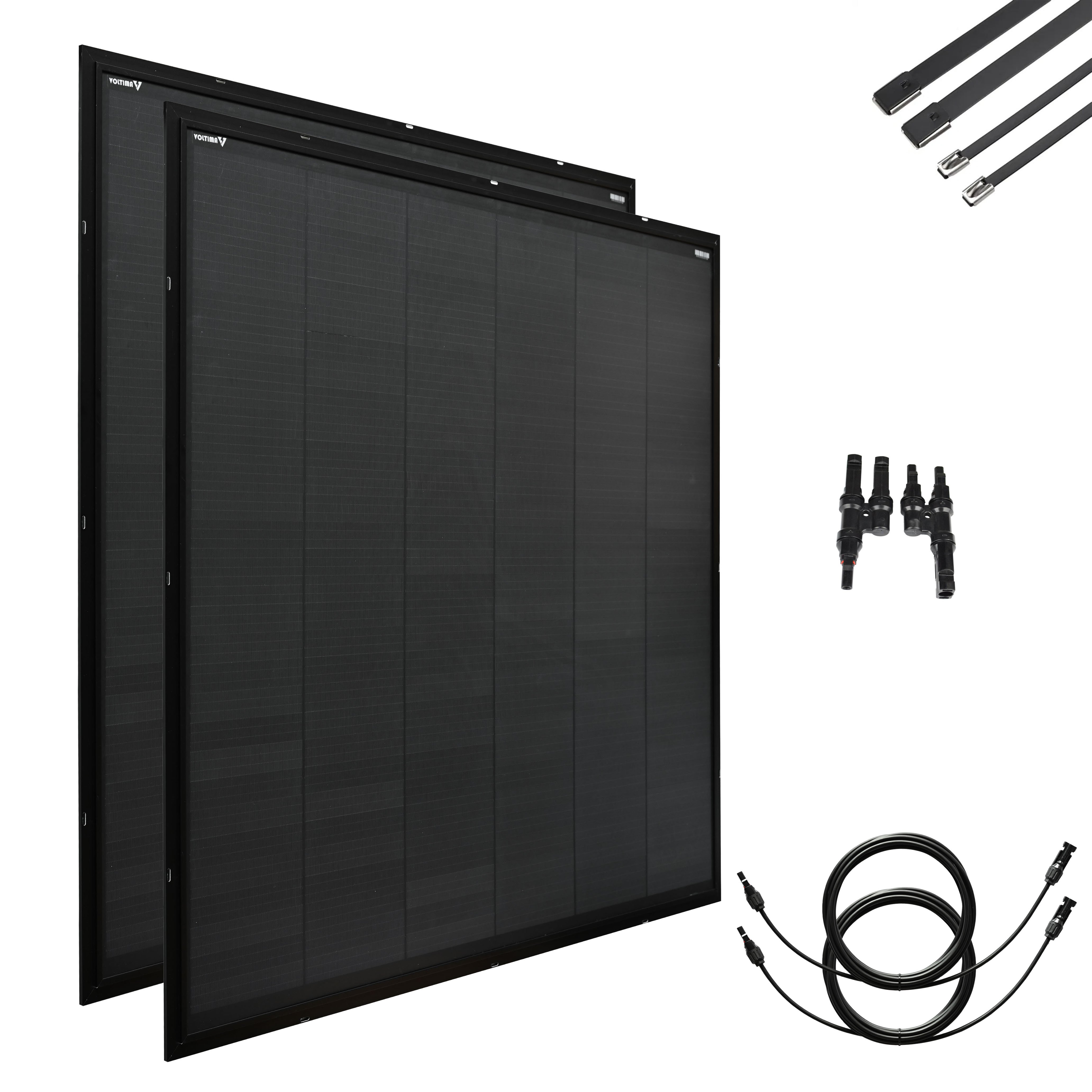 VOLTIMA Prima LWB400 Leichtes Balkon-Solarmodul-Set 2x200 Watt Monokristallin
