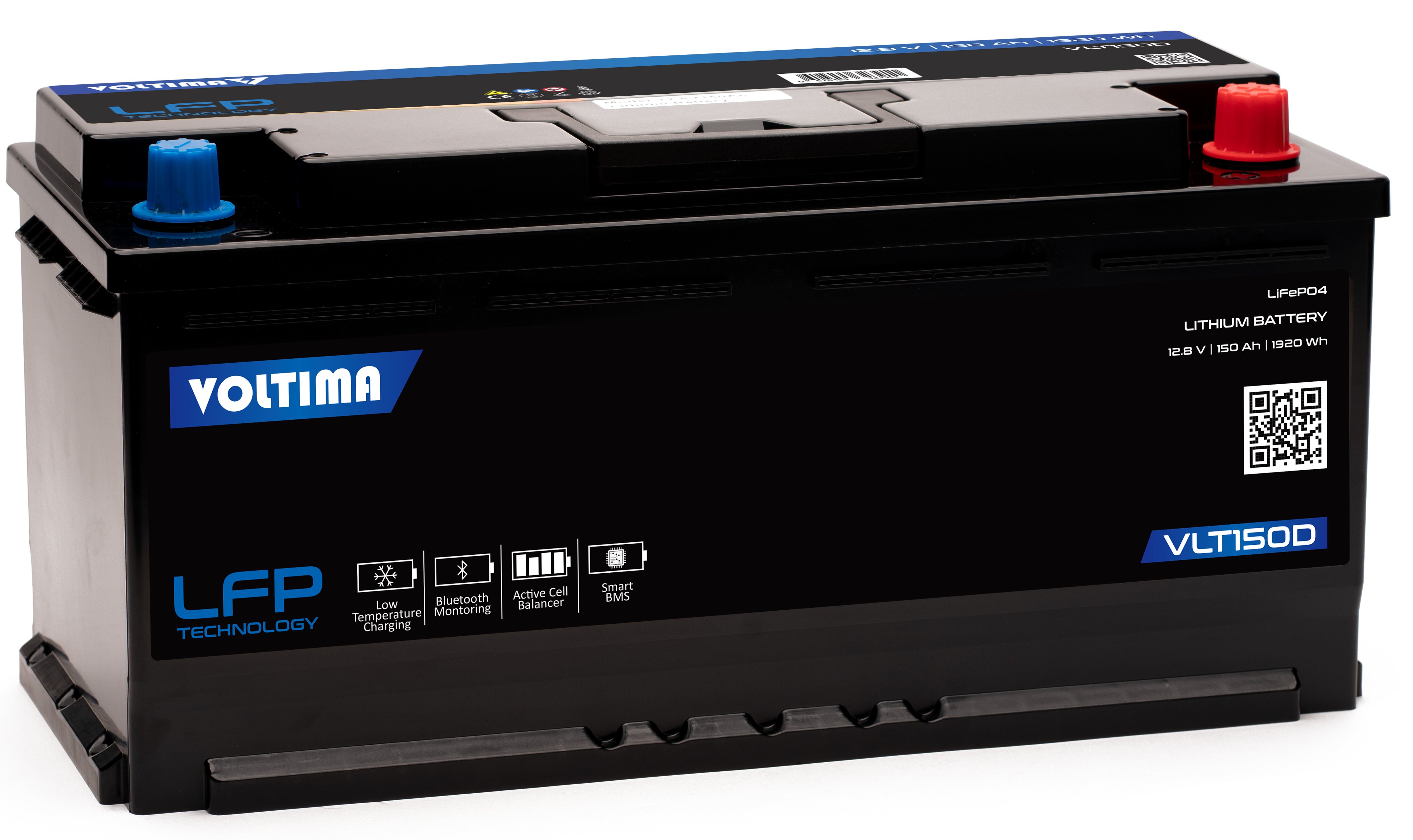 Voltima VLT150D LiFePO4 12V Lithium Versorgungsbatterie 150Ah DIN