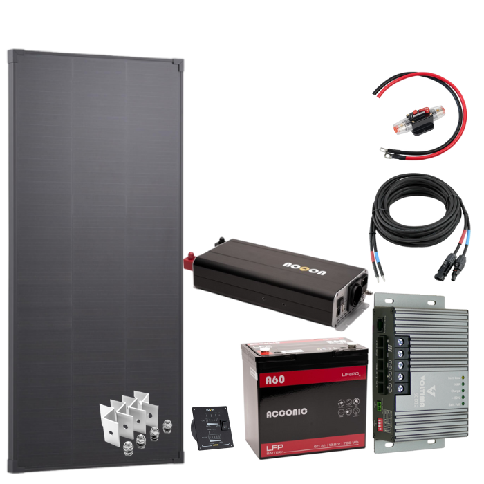Solaranlage 100W Premium-Set LiFePO4 - SMALL Solaranlage 100W Premium-Set LiFePO4 - SMALL