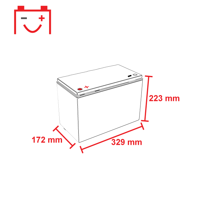VOLTIC VLI125 12V LiFePO4 Lithium Versorgungsbatterie 125Ah