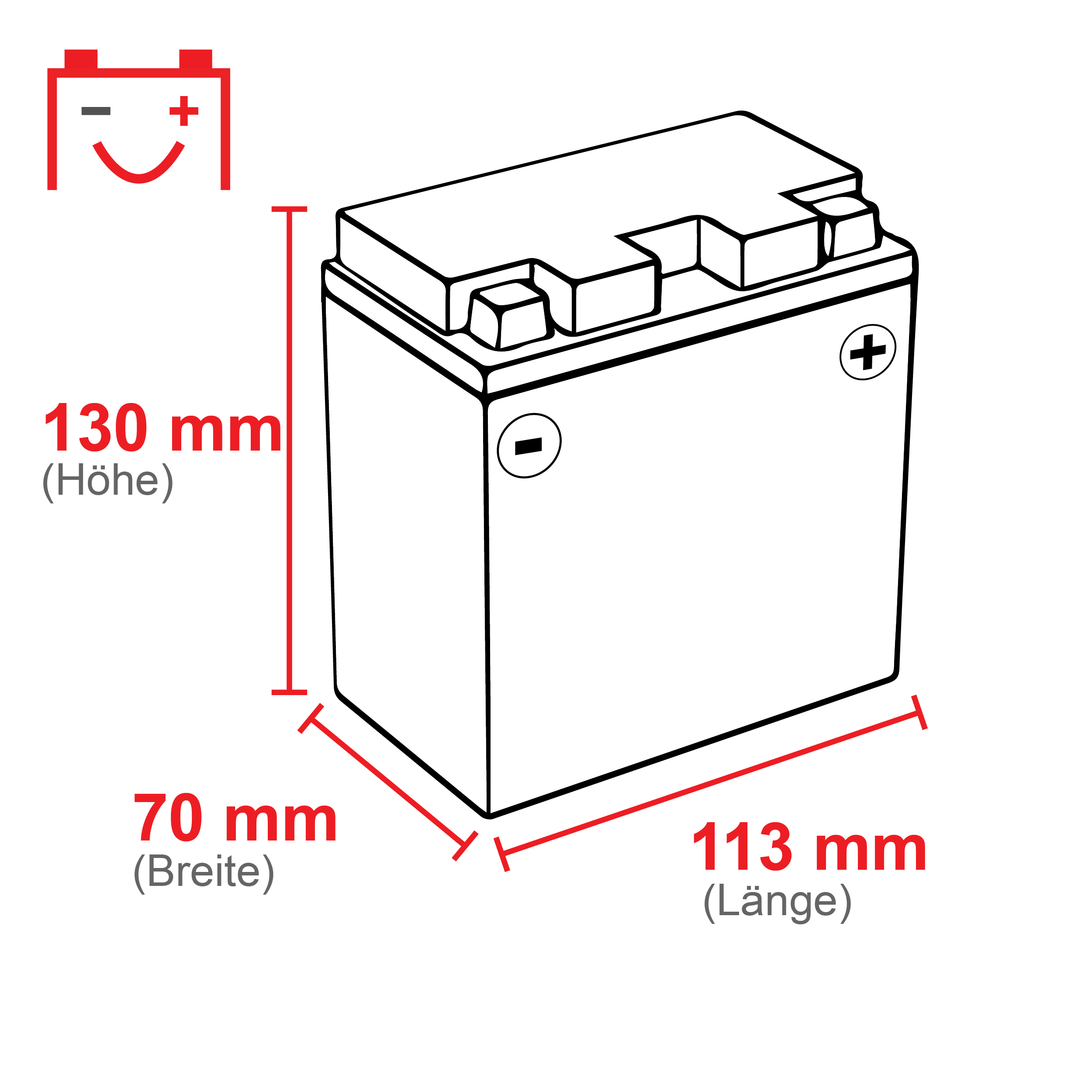 ytx7l-bs-113x70x130-01 VOLTIC Sportivo GEL YTX7L-BS Motorradbatterie 7Ah 12V (DIN 50614)