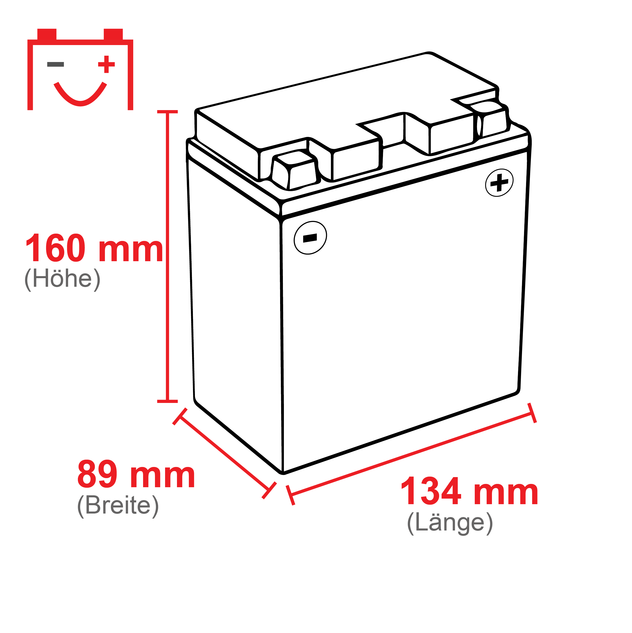 VOLTIC Sportivo GEL YB14L-A2 Motorradbatterie 14Ah 12V (DIN 51411)