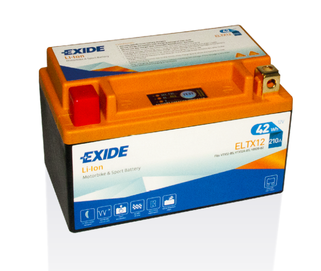 Exide Li-Ion ELTX12 YTX12-BS motorcycle battery 4Ah (DIN 51012)